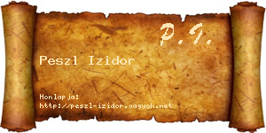 Peszl Izidor névjegykártya
